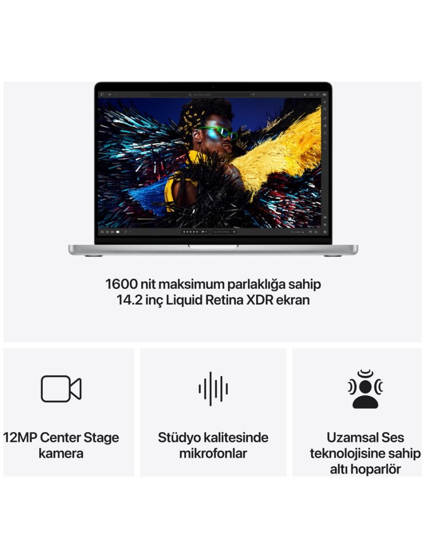 Apple MacBook Pro M4 Pro 24GB 1TB SSD macOS 14" Taşınabilir Bilgisayar Gümüş MX2F3TU/A