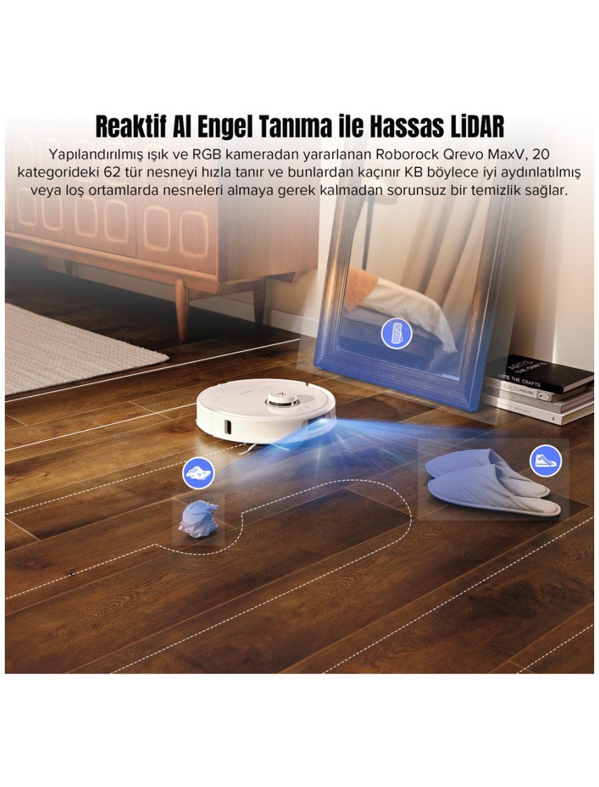 Roborock Qrevo MaxV Akıllı Robot Süpürge Beyaz